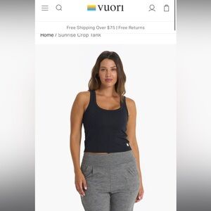 NWOT cropped tank in CHARCOAL heather color